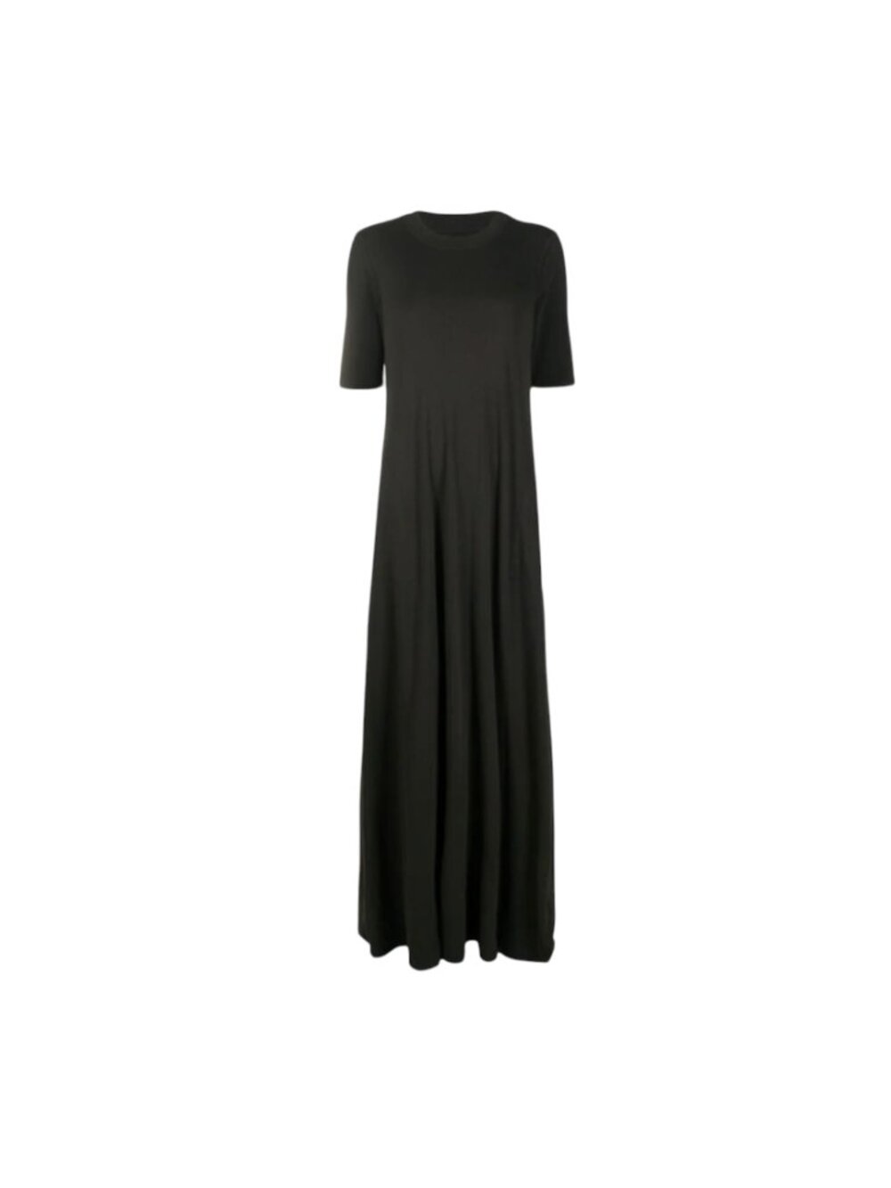 Raquel Allegra Mod Drama Maxi T Shirt Dress Womens 0 XS Brown Crew Neck Cotton
